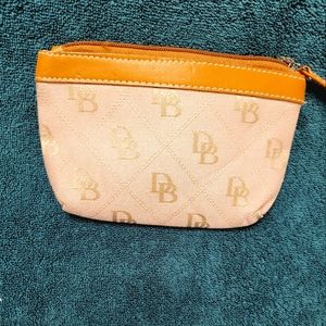 Dooney & Bourke Monogram Canvas Change Purse Makeup Bag